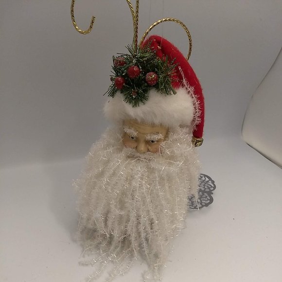 2 Christmas Santa Claus Face Head Ornament Tree Decoration Hanging Ornament - Picture 7 of 15